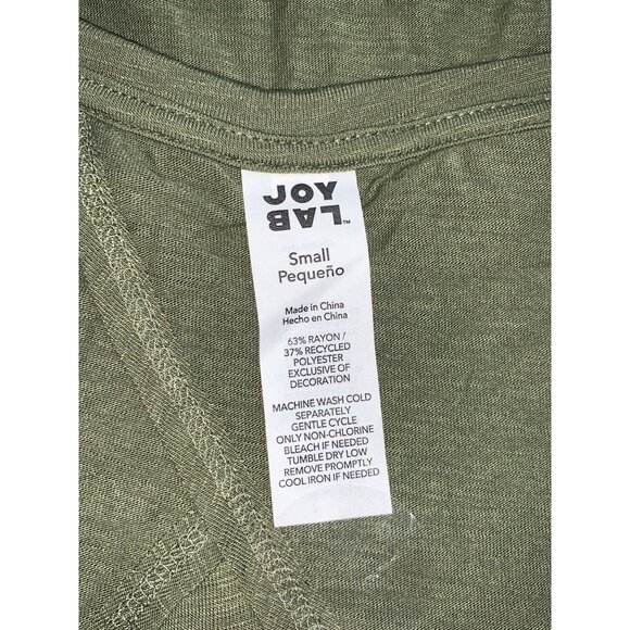 Joylab Womens Olive Green Open-Back Cropped Boxy Fit Activewear T-Shirt Small - Picture 7 of 9
